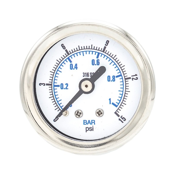 Pic Gauges 1 1/2 in Dial, 1/8 in NPT Male Center Back Location, Stainless Steel Case Material PRO-302D-158B-01 - main